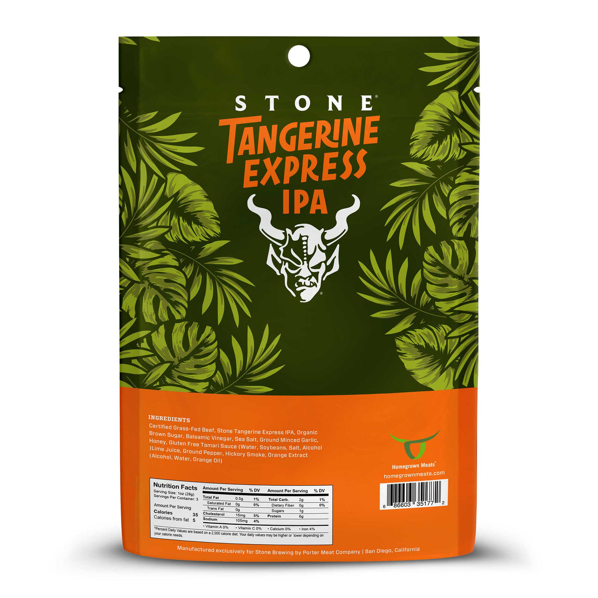 Tangerine Express IPA Beef Jerky Homegrown Meats