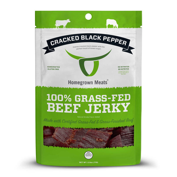 Cracked Black Pepper - 100% Grass-fed Beef Jerky